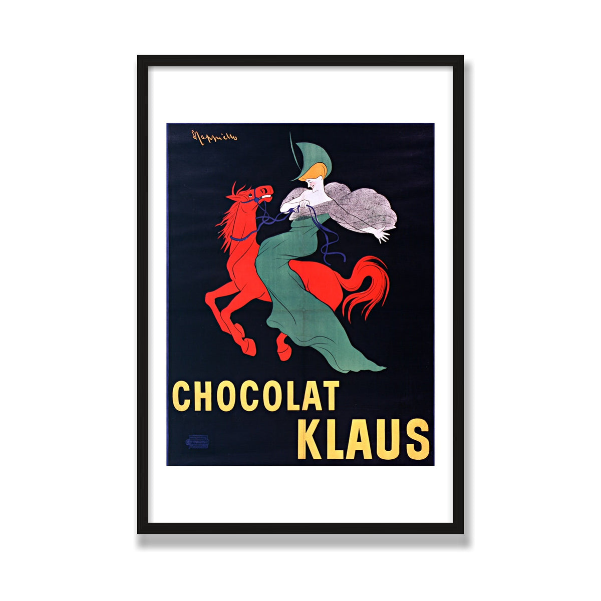 Chocolat Klaus, 24 × 36 in, Black Oak frame