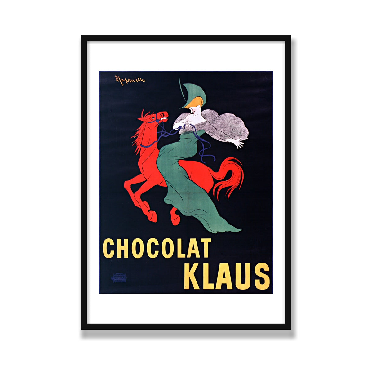 Chocolat Klaus, 28 × 40 in, Black Satin frame