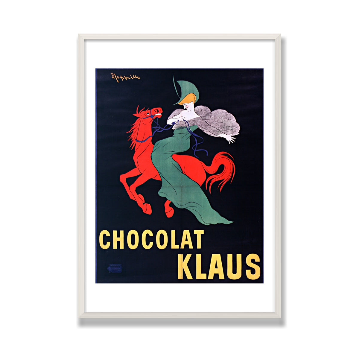Chocolat Klaus, 28 × 40 in, White Oak frame