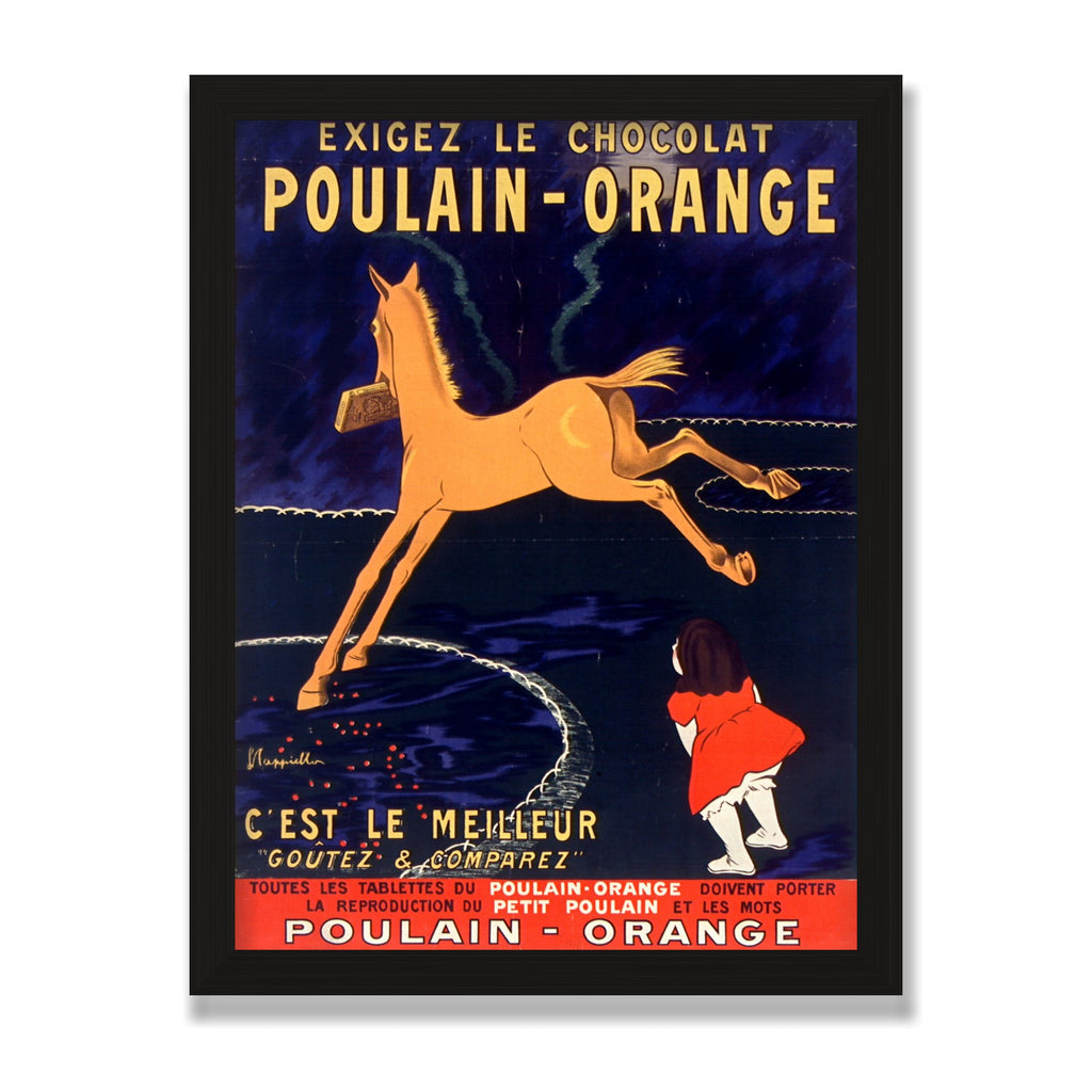 Chocolat Poulain, 12 × 16 in, Black Oak frame