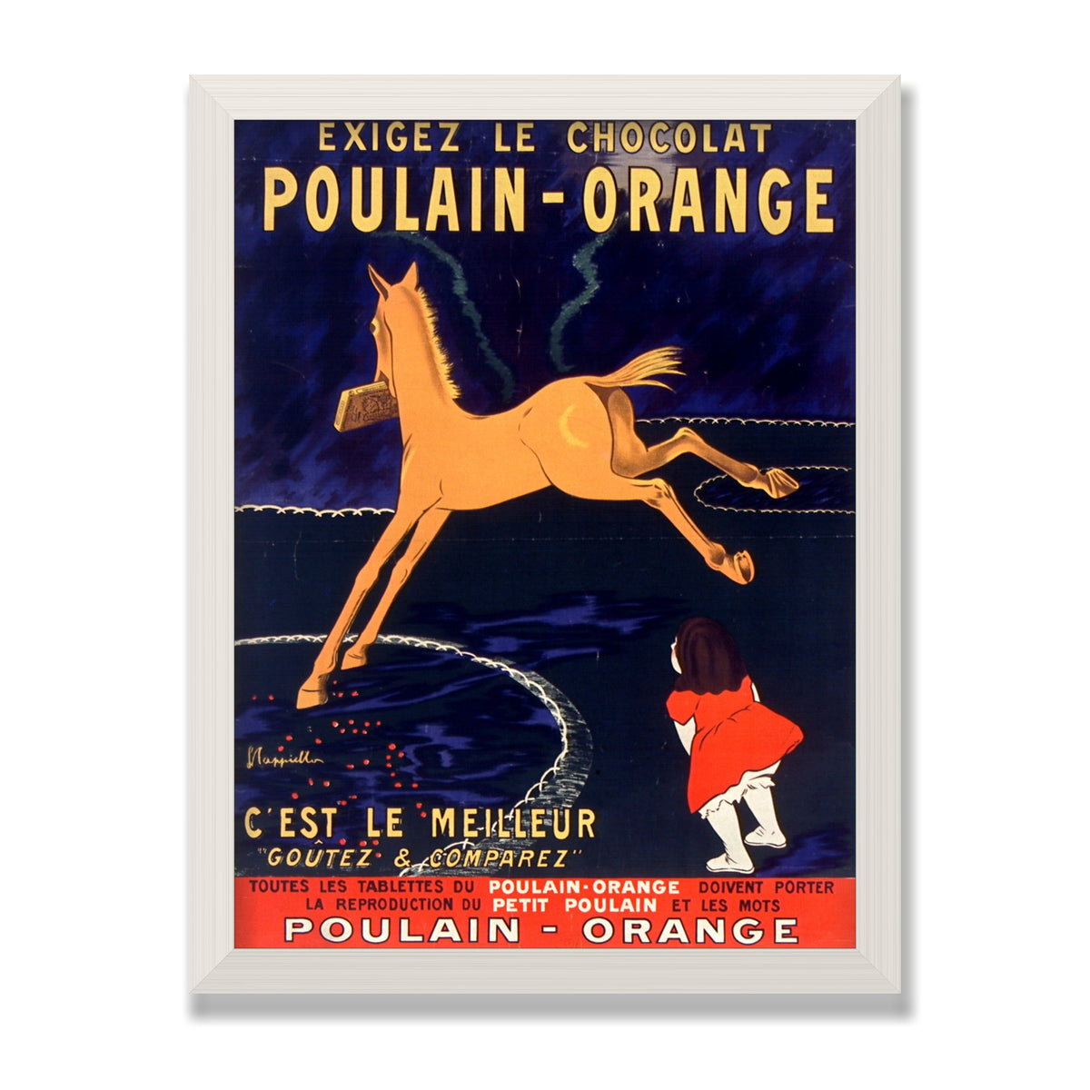 Chocolat Poulain, 12 × 16 in, White Oak frame