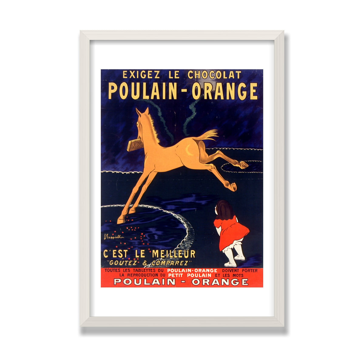 Chocolat Poulain, 16 × 24 in, White Oak frame