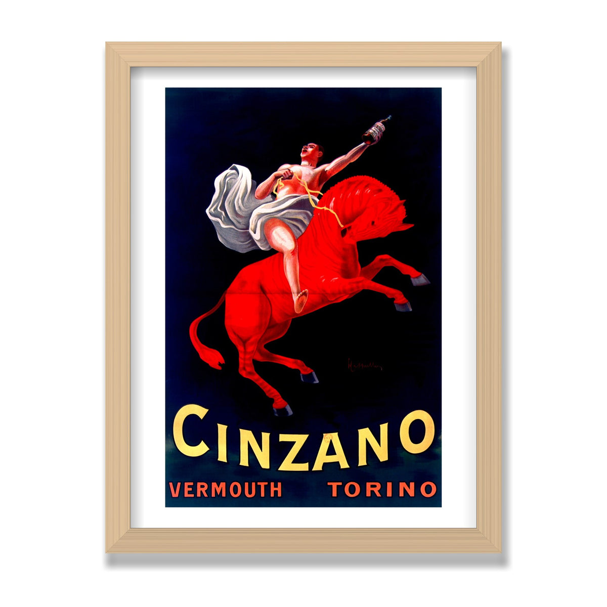 Cinzano, 12 × 16 in, Natural Oak frame
