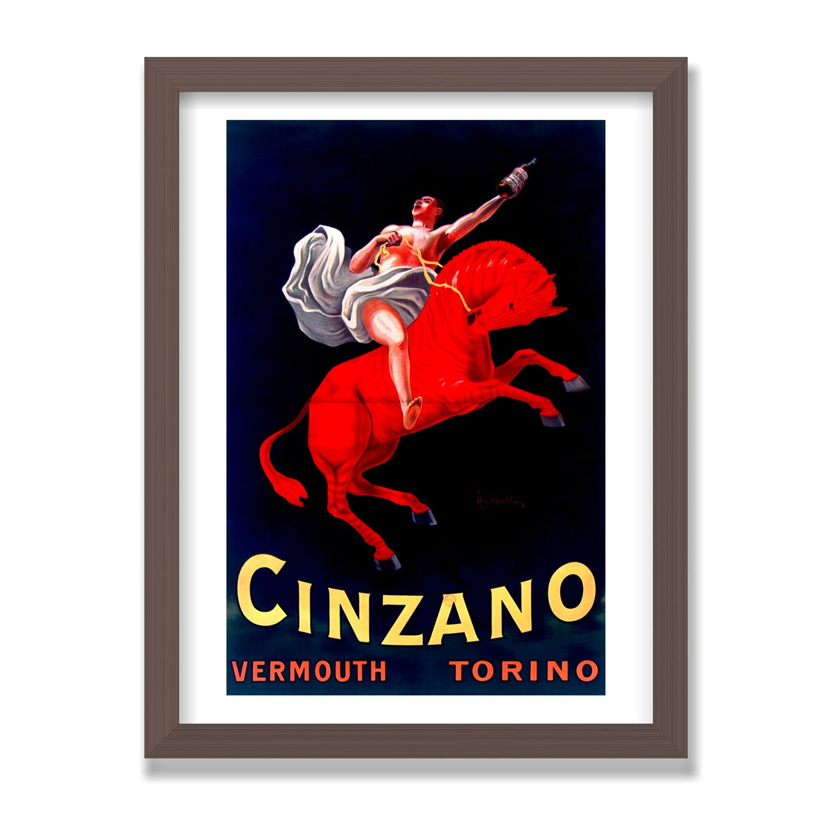 Cinzano, 12 × 16 in, Walnut frame