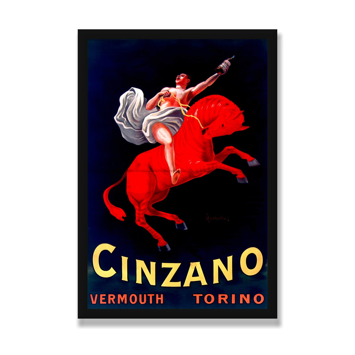 Cinzano, 16 × 24 in, Black Satin frame