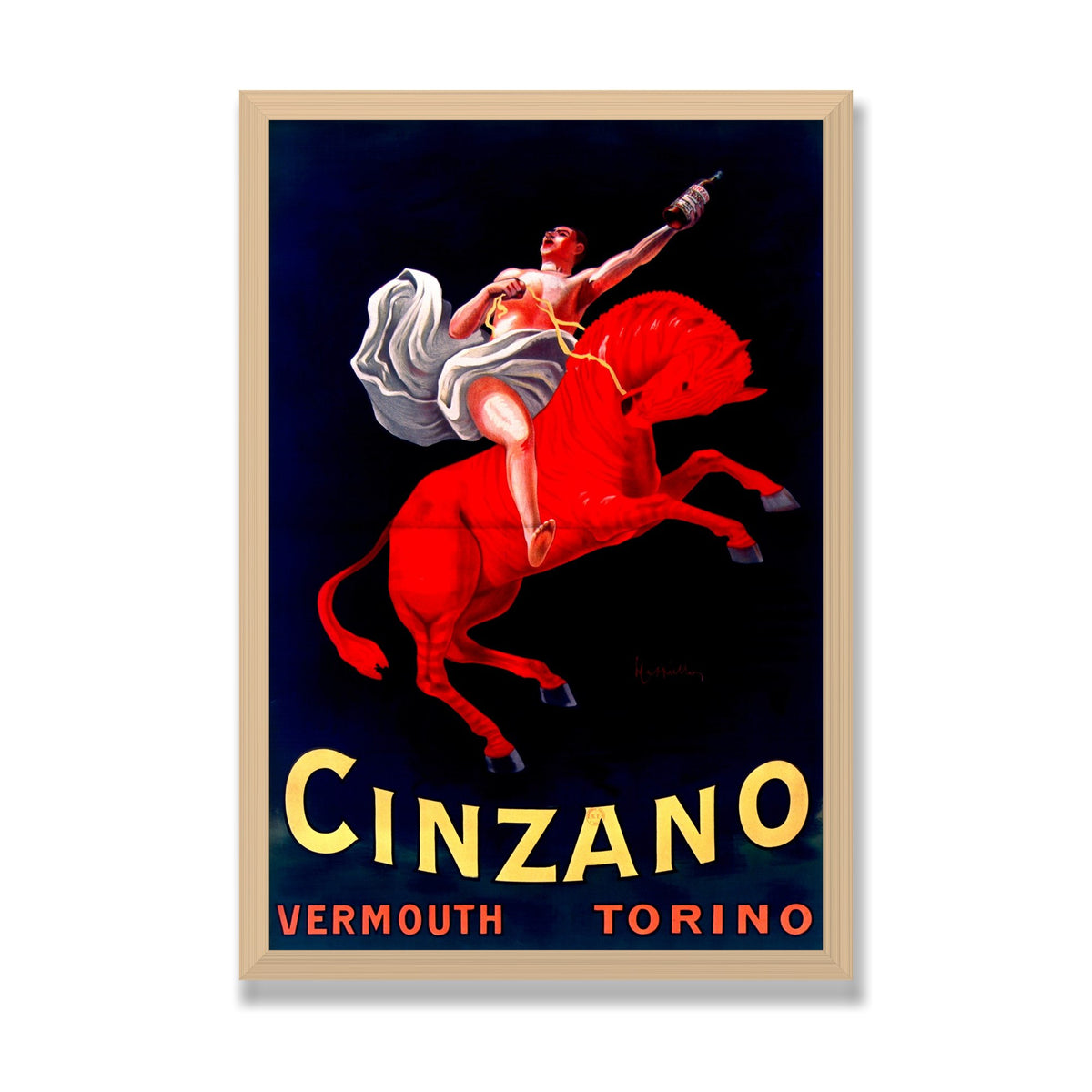 Cinzano, 16 × 24 in, Natural Oak frame