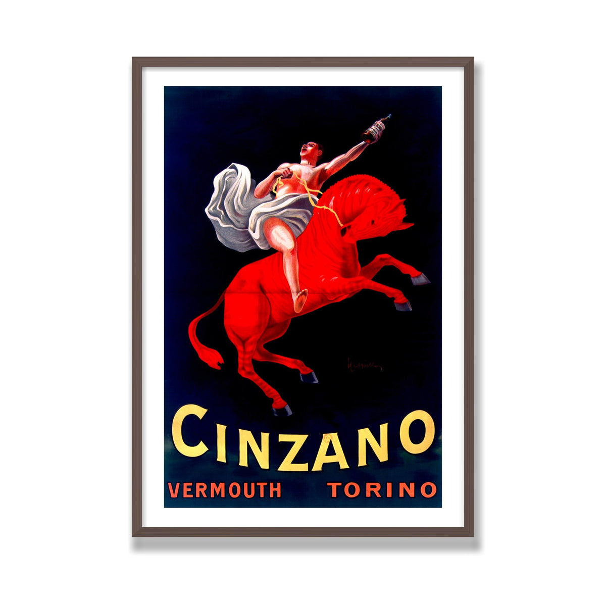 Cinzano, 28 × 40 in, Walnut frame