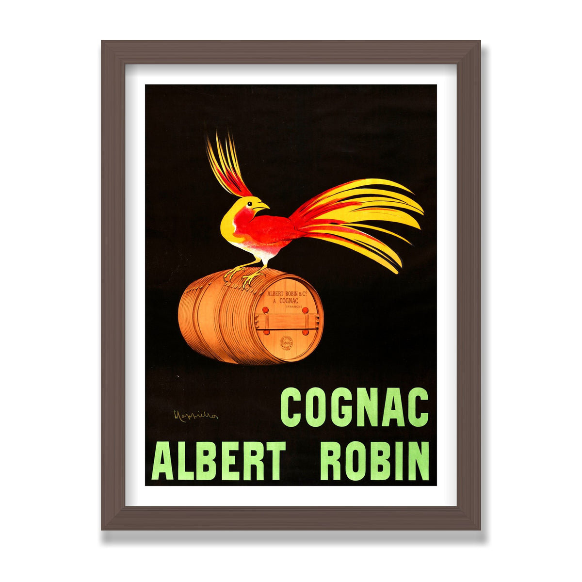 Cognac Albert Robin, 12 × 16 in, Walnut frame