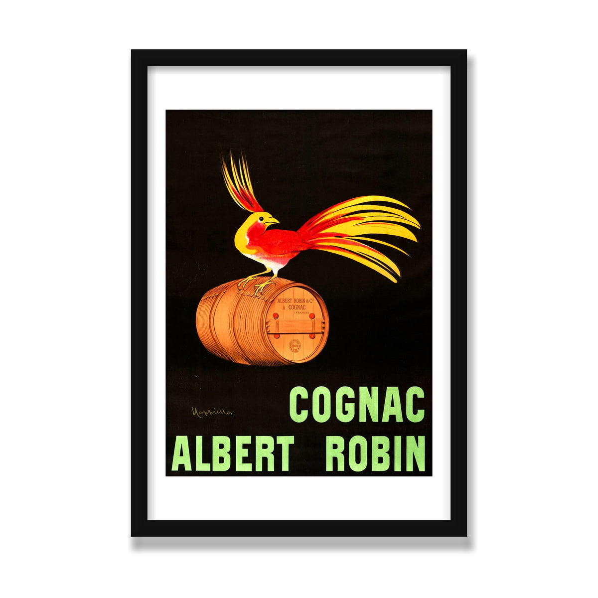 Cognac Albert Robin, 16 × 24 in, Black Satin frame