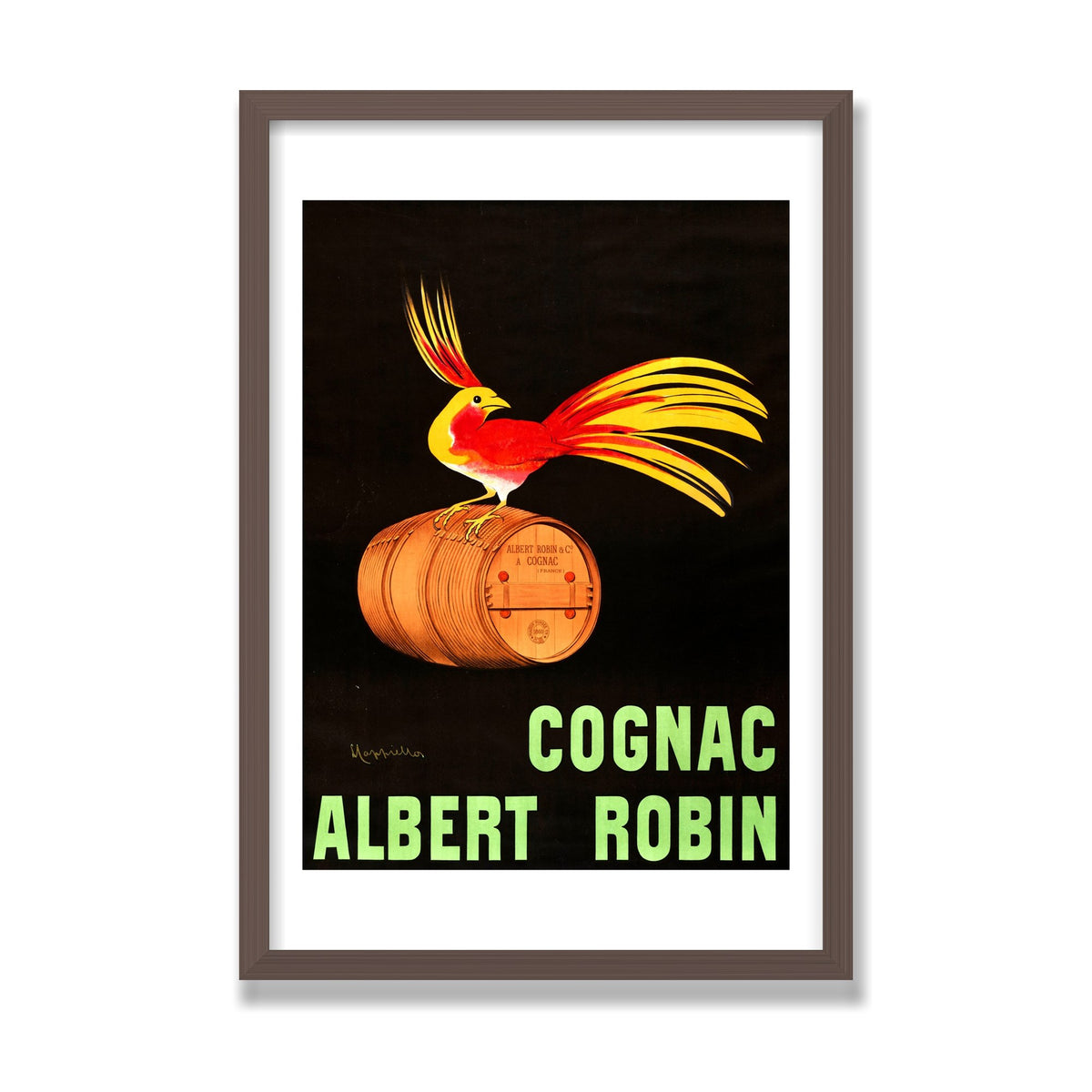 Cognac Albert Robin, 16 × 24 in, Walnut frame