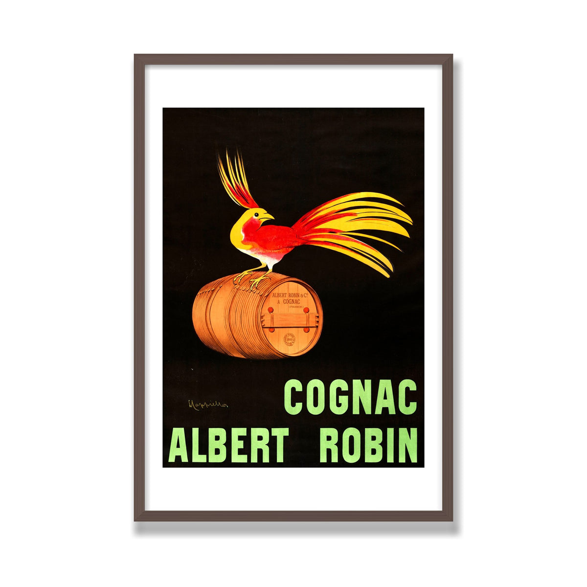Cognac Albert Robin, 24 × 36 in, Walnut frame