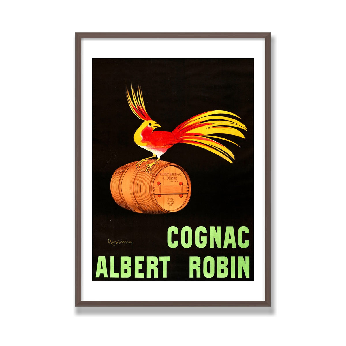 Cognac Albert Robin, 28 × 40 in, Walnut frame