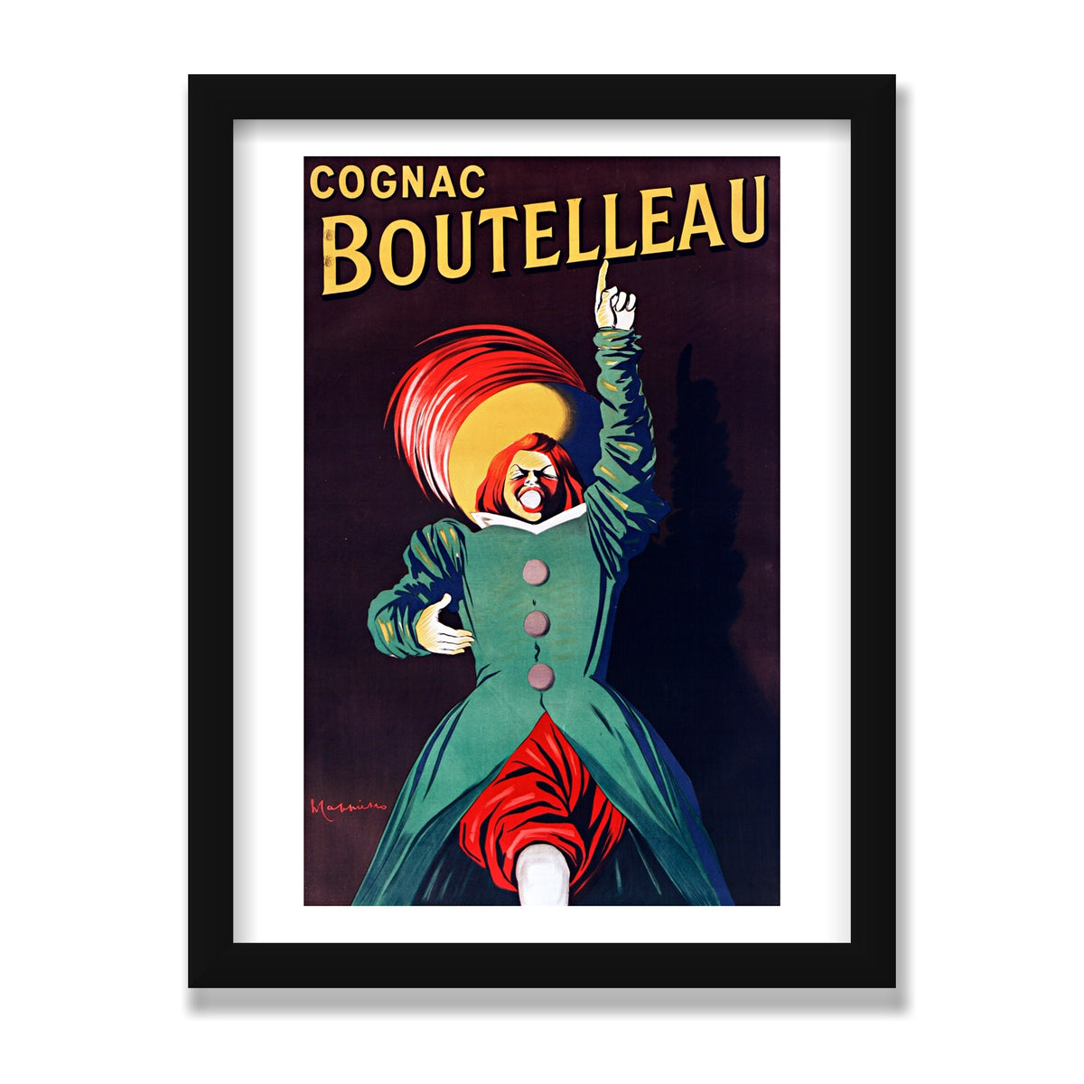 Cognac Boutelleau, 12 × 16 in, Black Satin frame