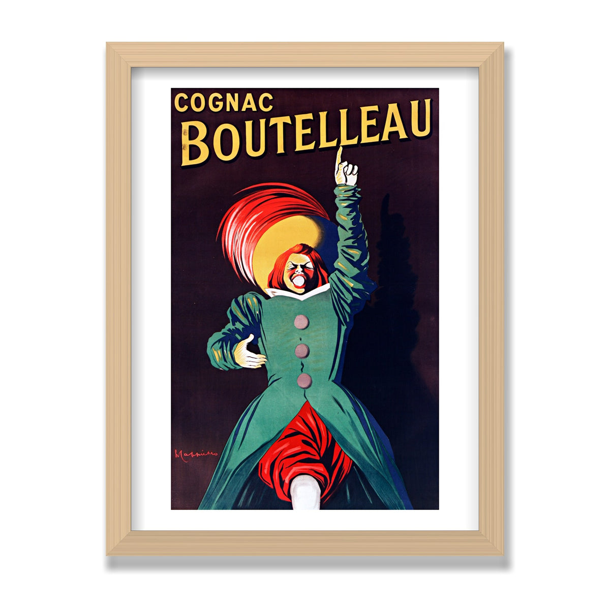 Cognac Boutelleau, 12 × 16 in, Natural Oak frame