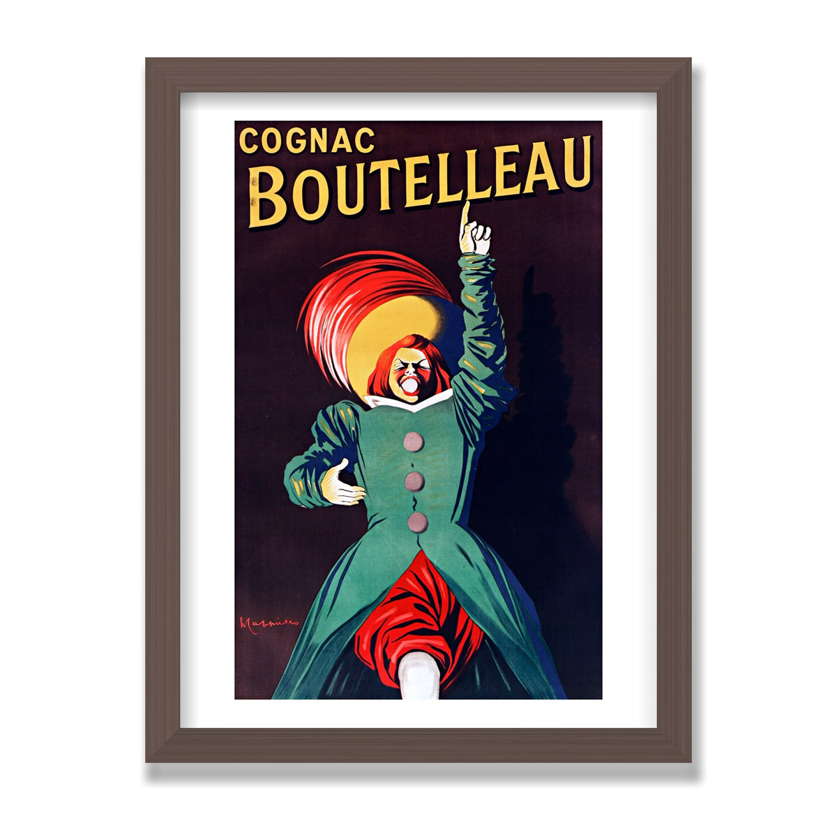 Cognac Boutelleau, 12 × 16 in, Walnut frame