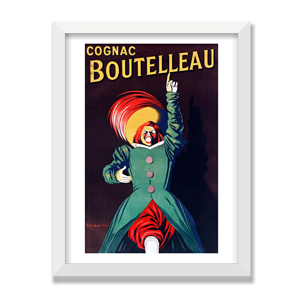 Cognac Boutelleau, 12 × 16 in, White Satin frame