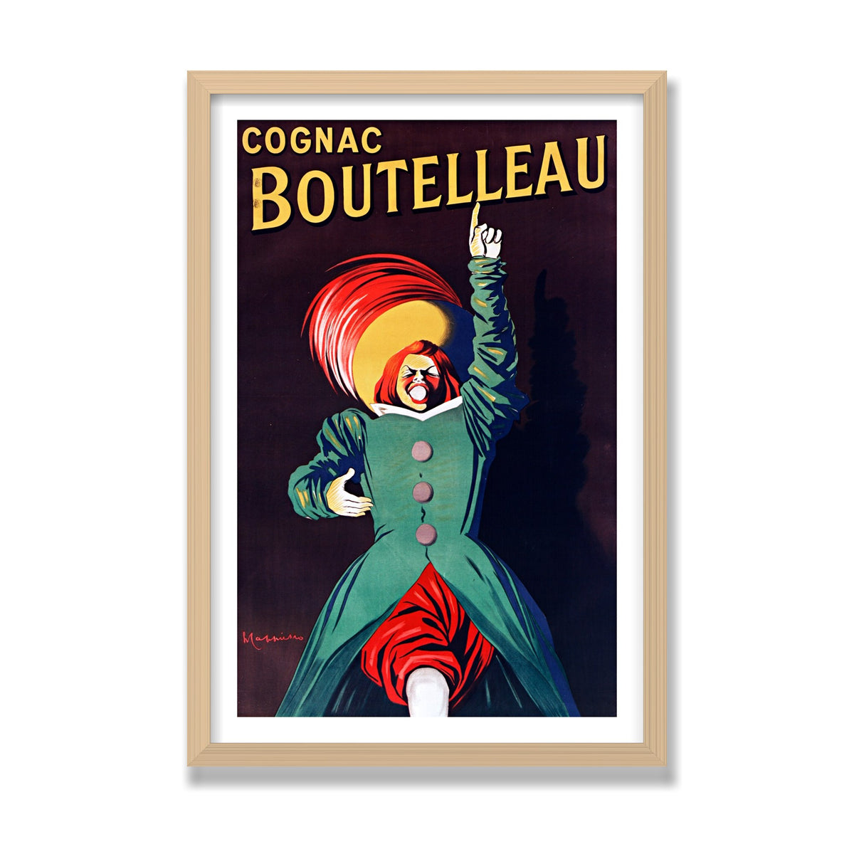 Cognac Boutelleau, 16 × 24 in, Natural Oak frame
