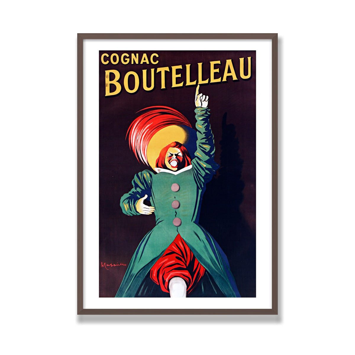 Cognac Boutelleau, 28 × 40 in, Walnut frame