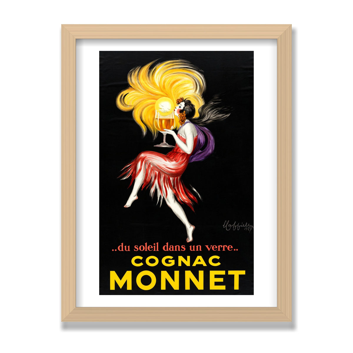 Cognac Monnet, 12 × 16 in, Natural Oak frame