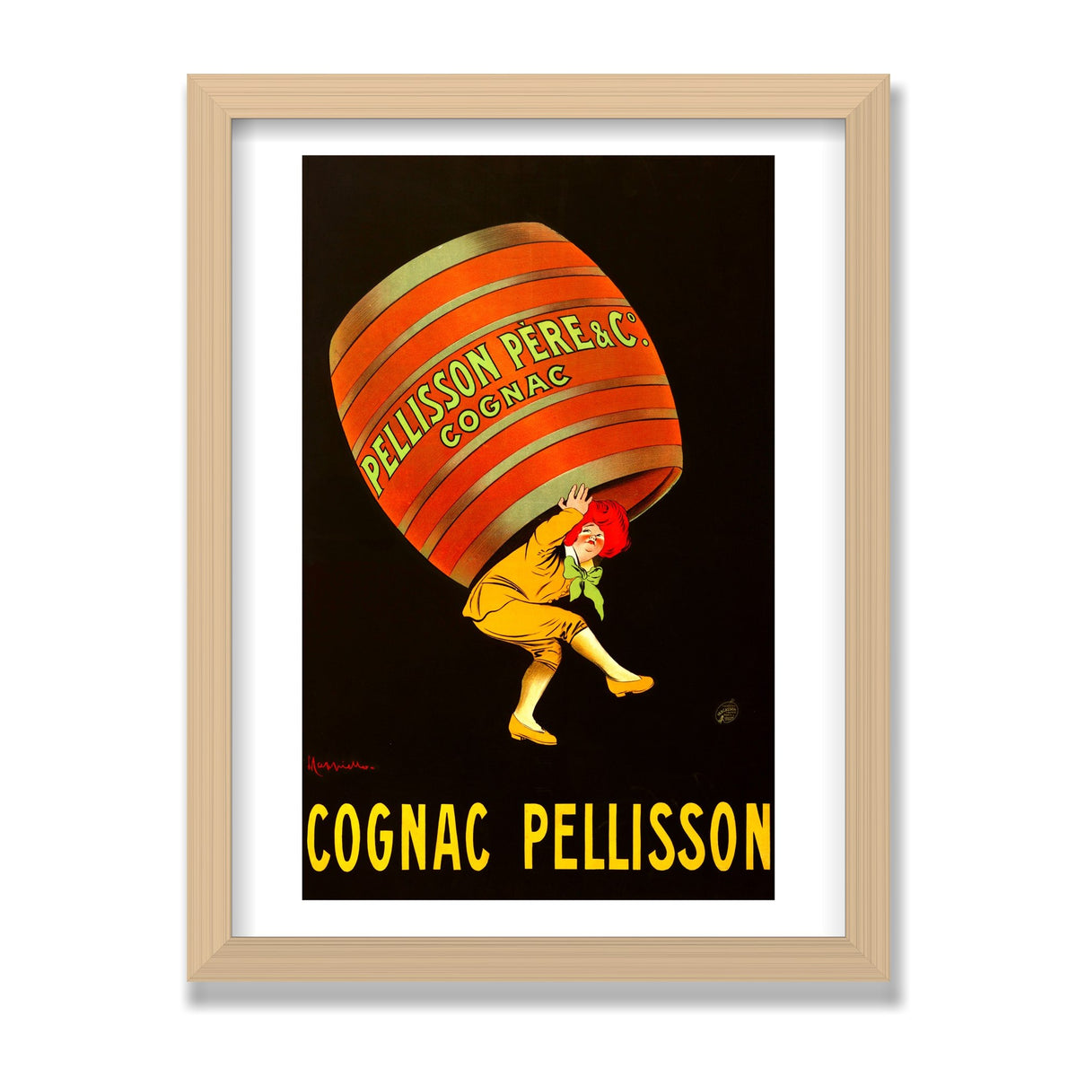 Cognac Pellisson, 12 × 16 in, Natural Oak frame