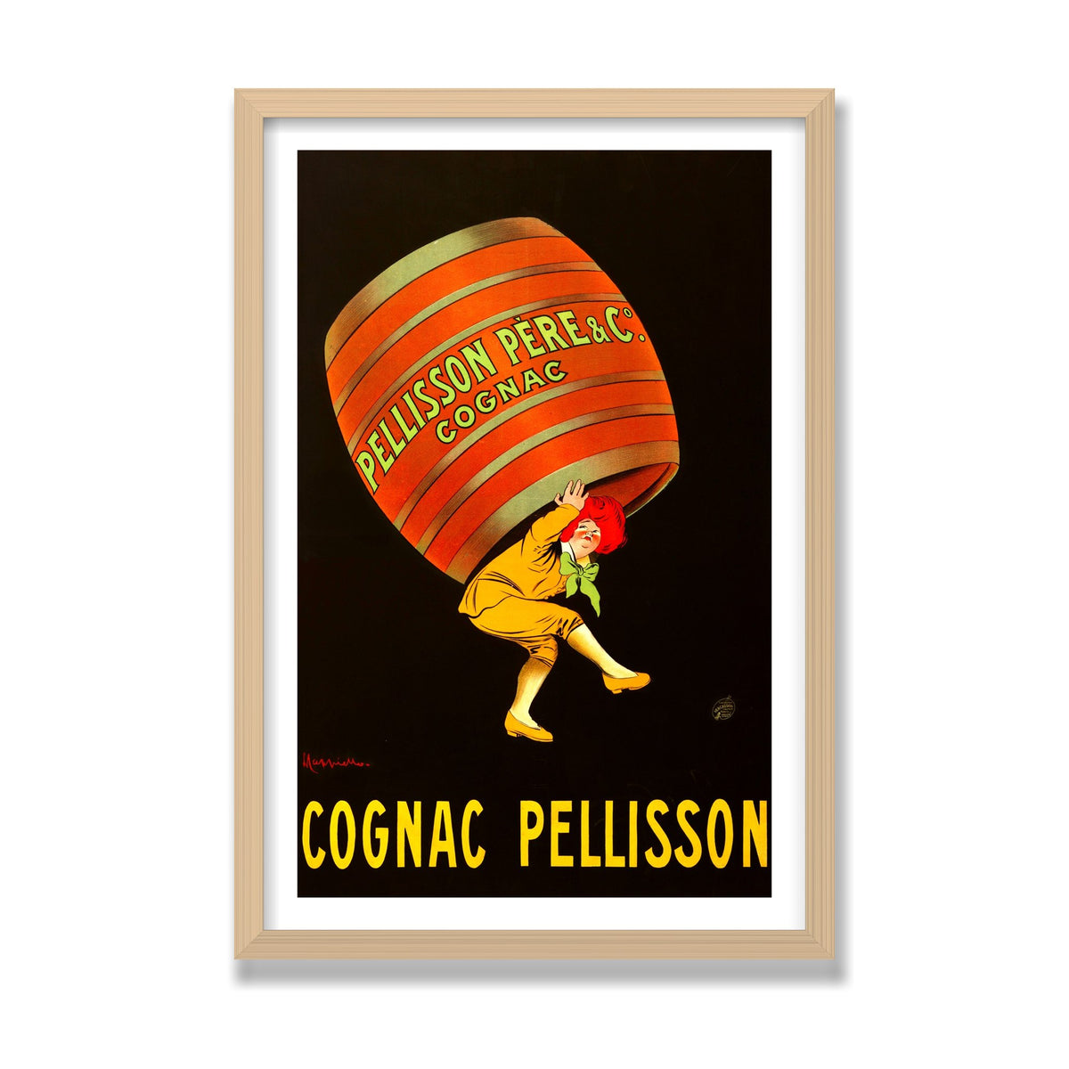 Cognac Pellisson, 16 × 24 in, Natural Oak frame