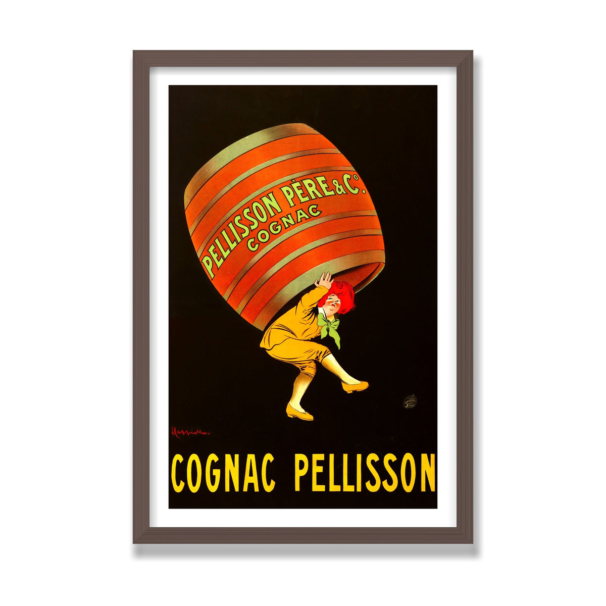 Cognac Pellisson, 16 × 24 in, Walnut frame