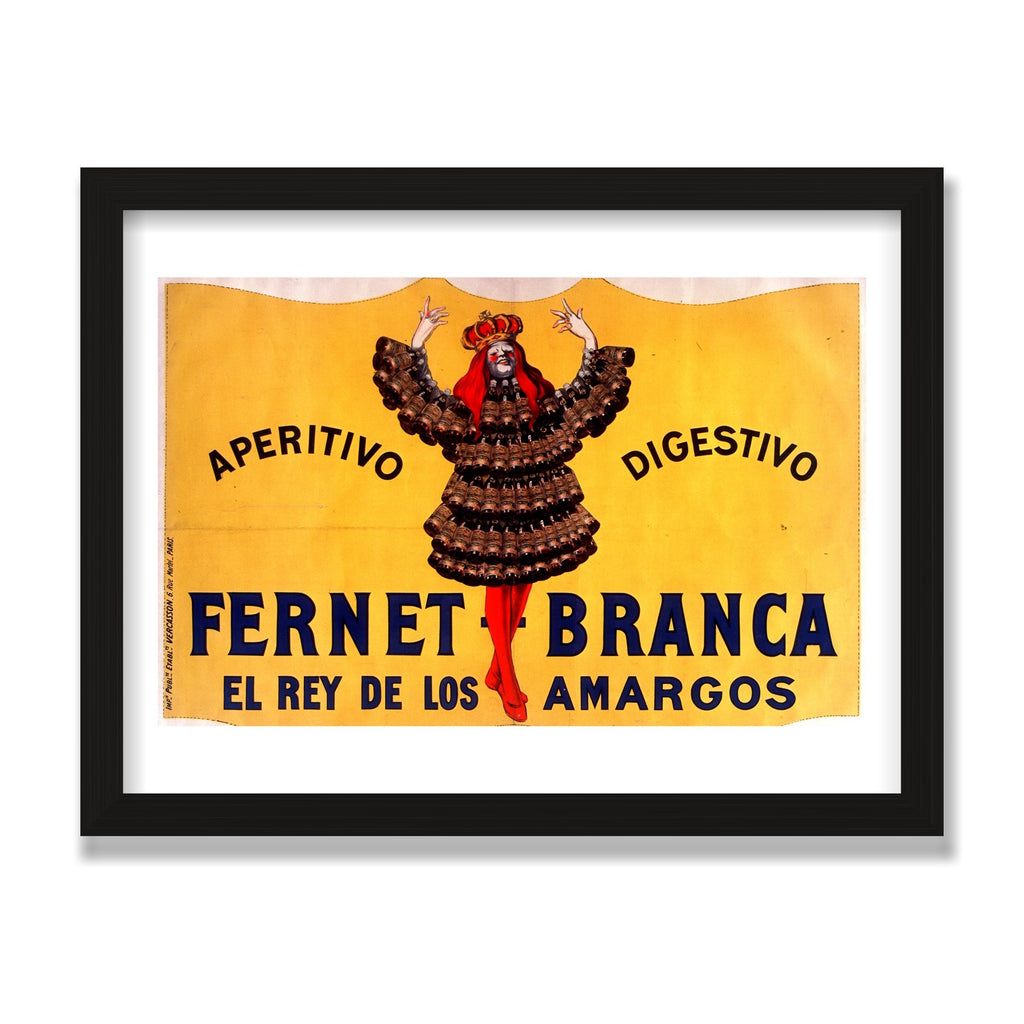 Fernet-Branca, 12 × 16 in, Black Oak frame