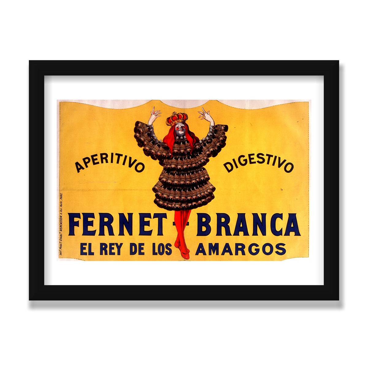 Fernet-Branca, 12 × 16 in, Black Satin frame