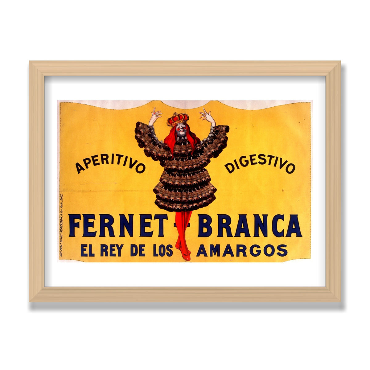 Fernet-Branca, 12 × 16 in, Natural Oak frame