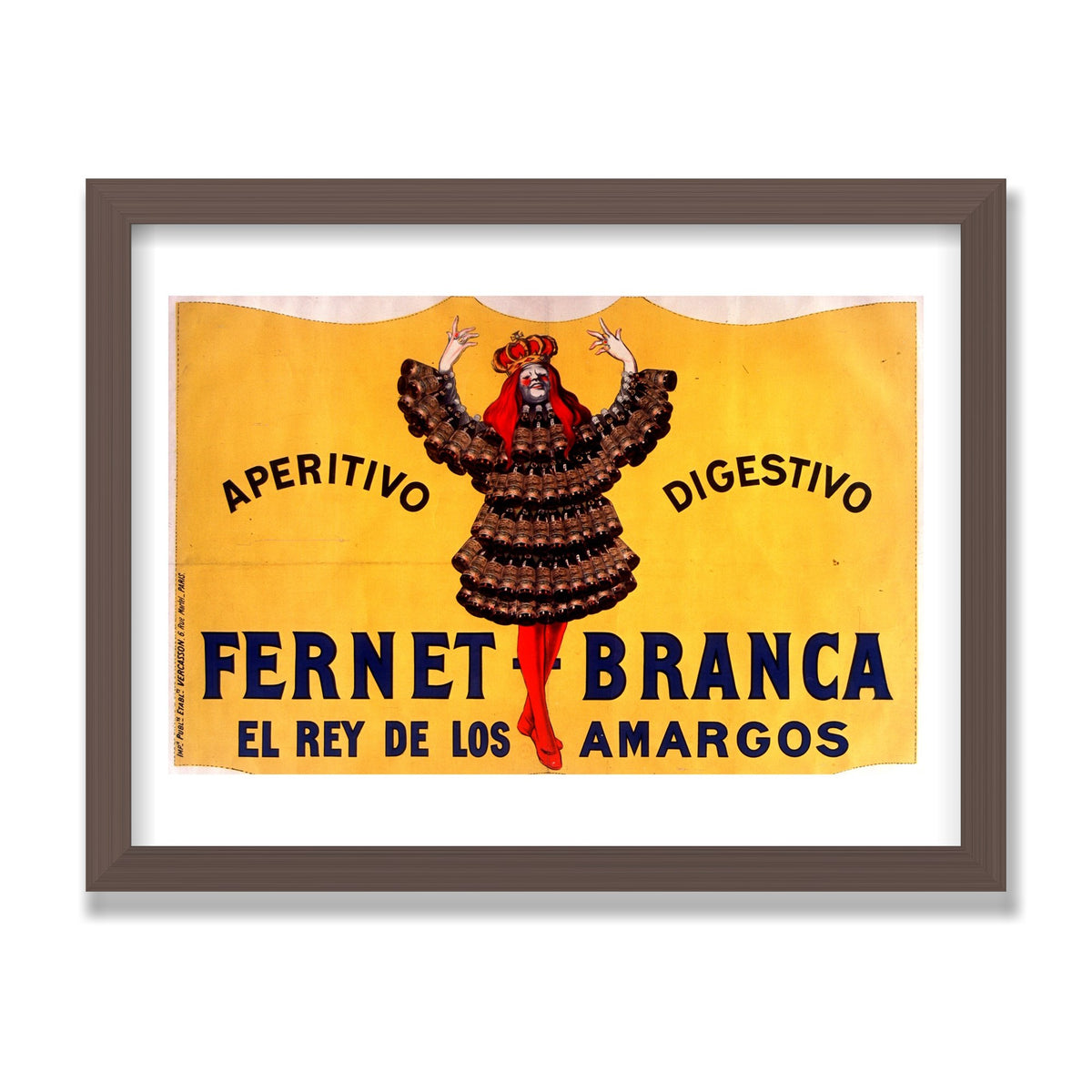 Fernet-Branca, 12 × 16 in, Walnut frame