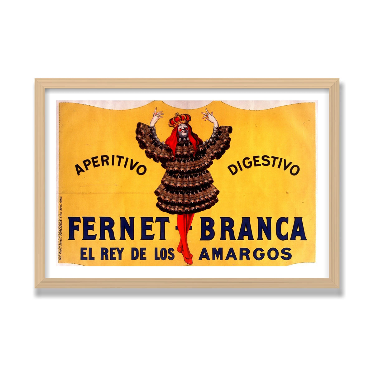 Fernet-Branca, 16 × 24 in, Natural Oak frame
