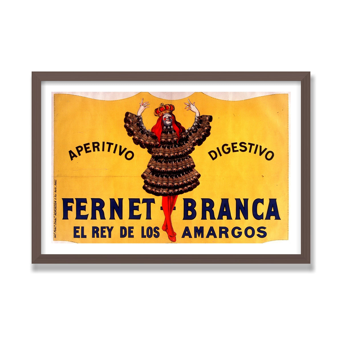 Fernet-Branca, 16 × 24 in, Walnut frame