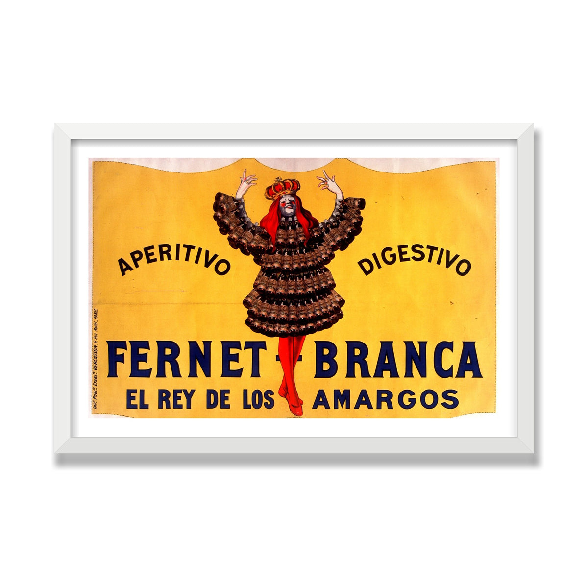 Fernet-Branca, 16 × 24 in, White Satin frame