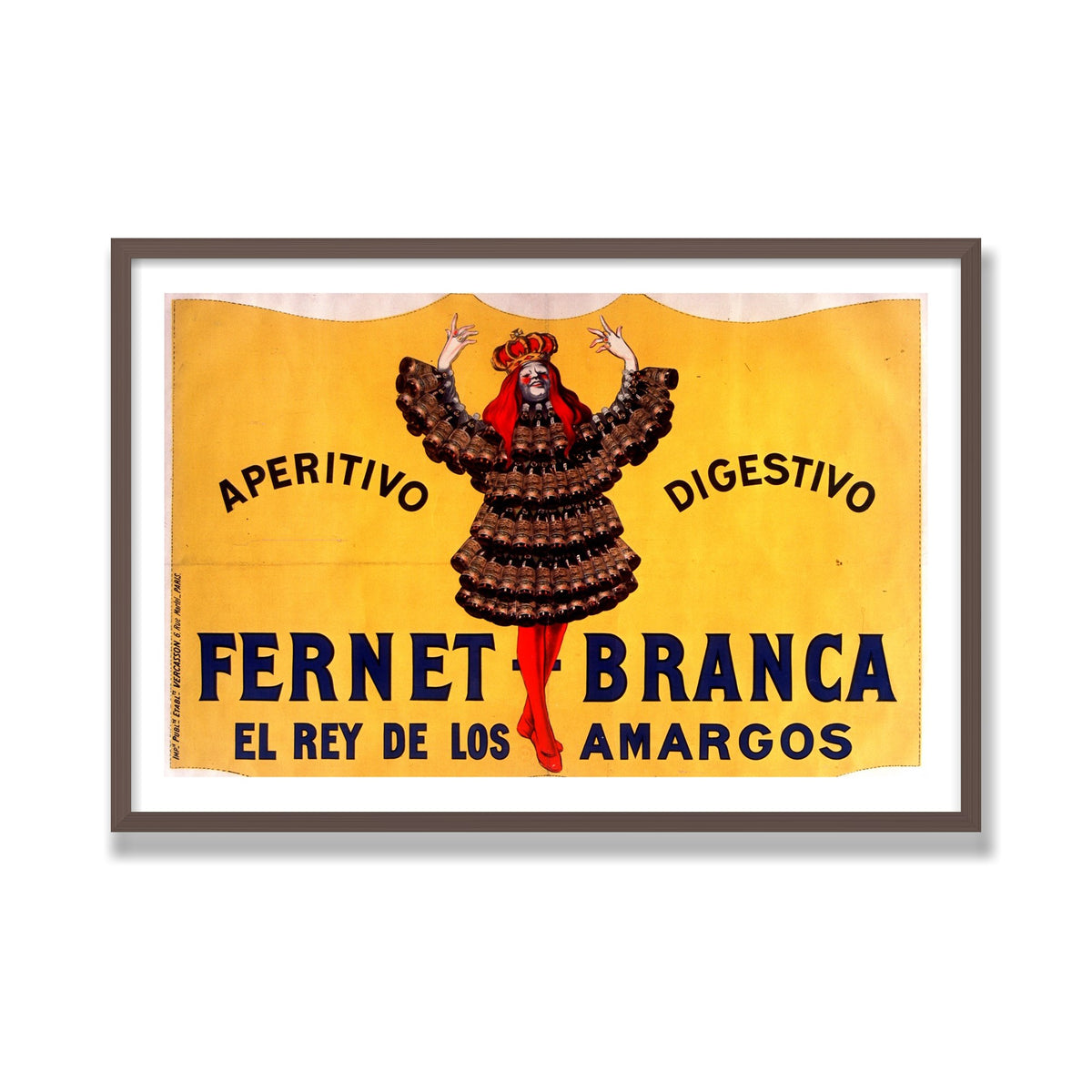 Fernet-Branca, 24 × 36 in, Walnut frame