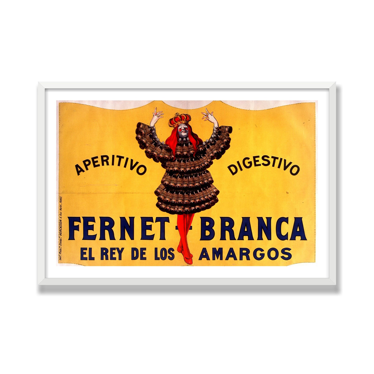 Fernet-Branca, 24 × 36 in, White Satin frame