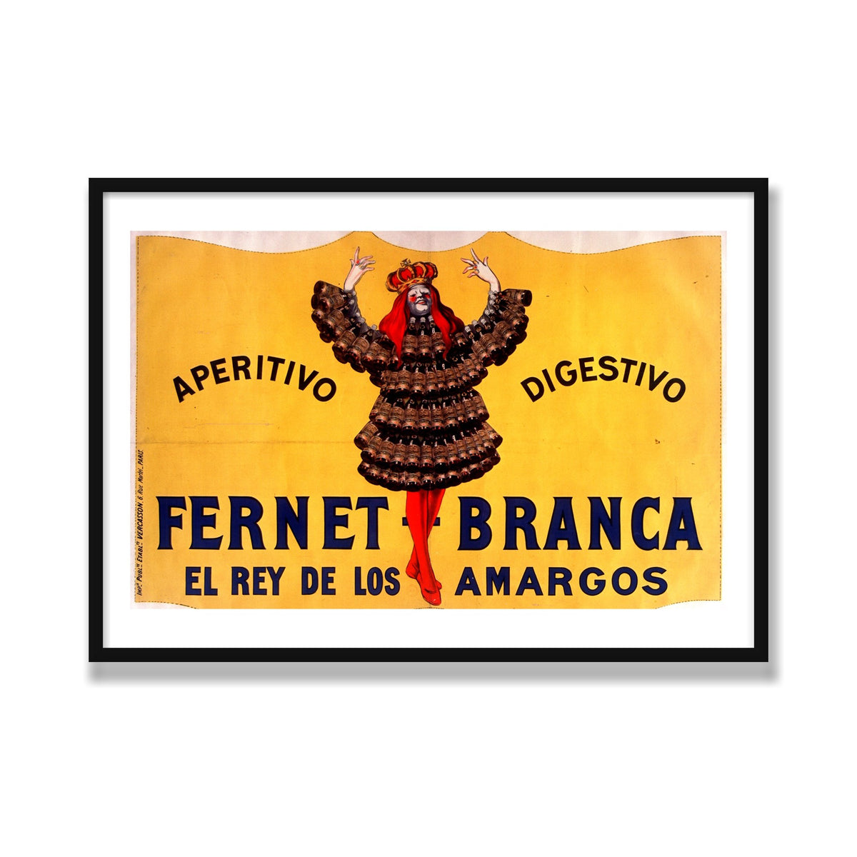 Fernet-Branca, 28 × 40 in, Black Satin frame