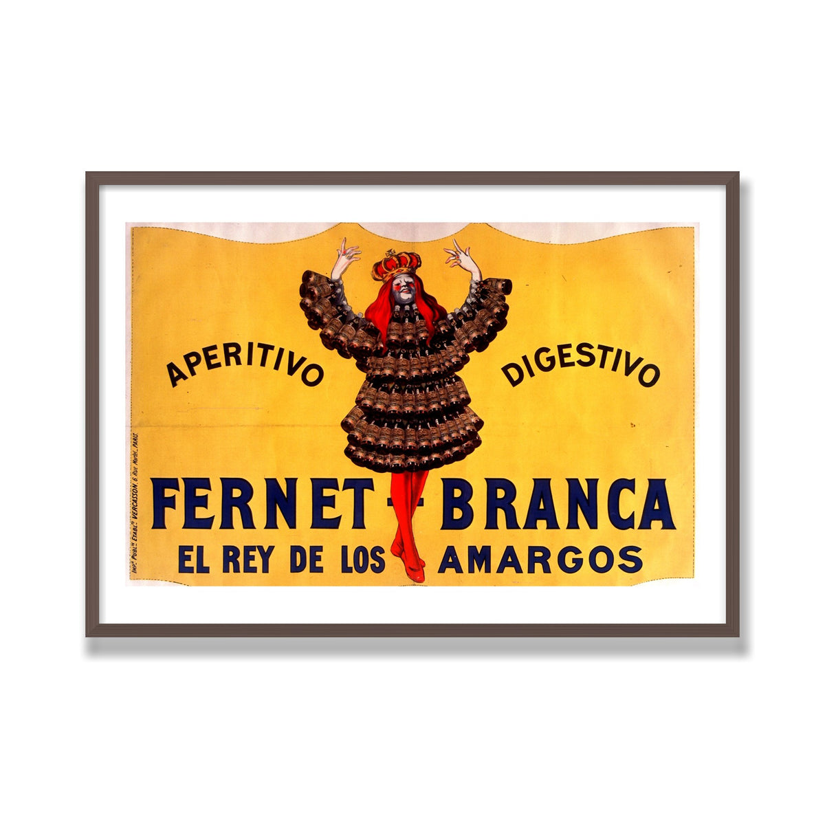 Fernet-Branca, 28 × 40 in, Walnut frame