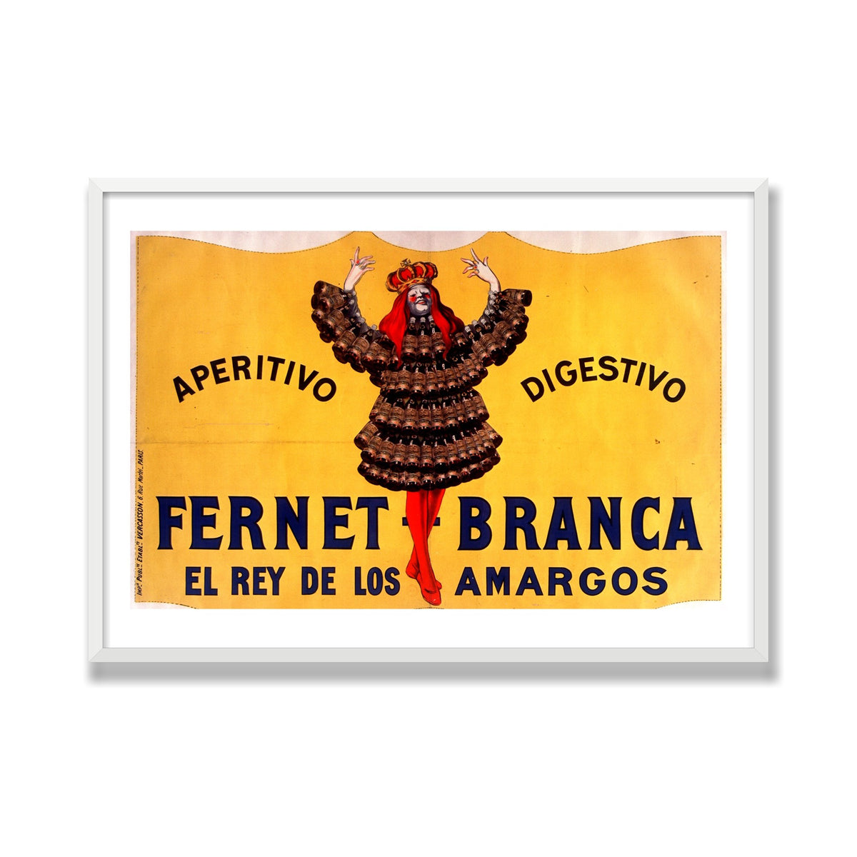 Fernet-Branca, 28 × 40 in, White Satin frame