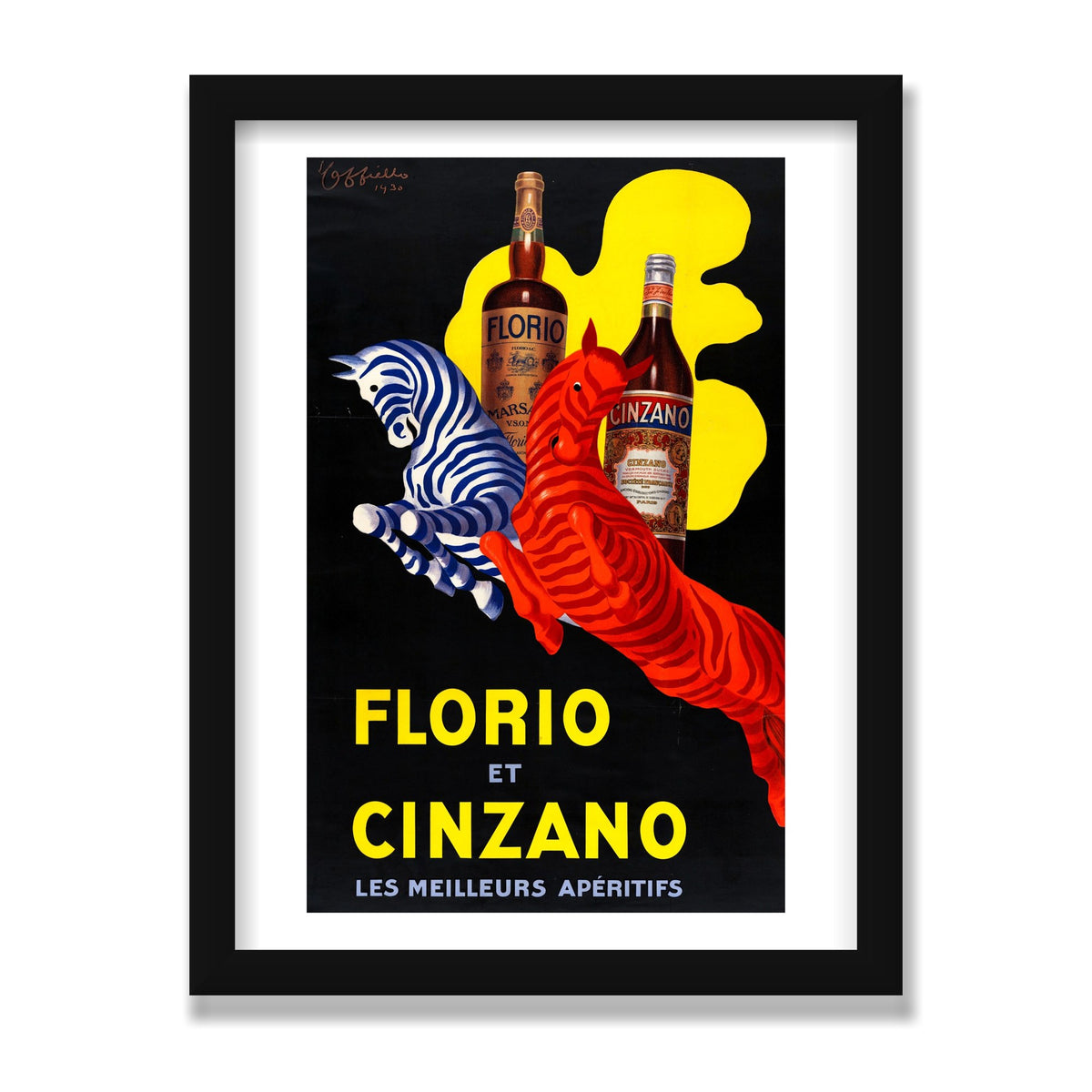 Florio et Cinzano, 12 × 16 in, Black Satin frame