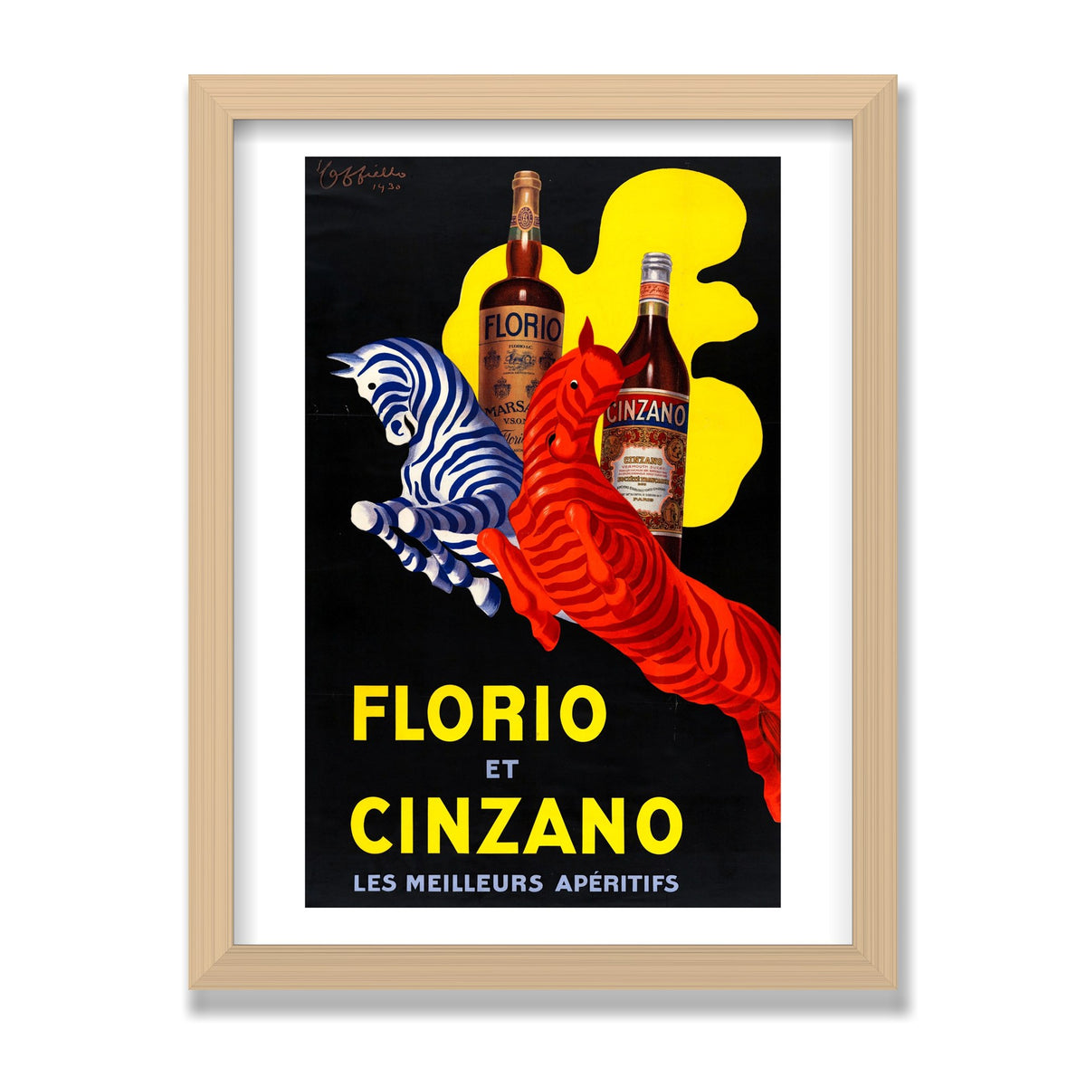 Florio et Cinzano, 12 × 16 in, Natural Oak frame