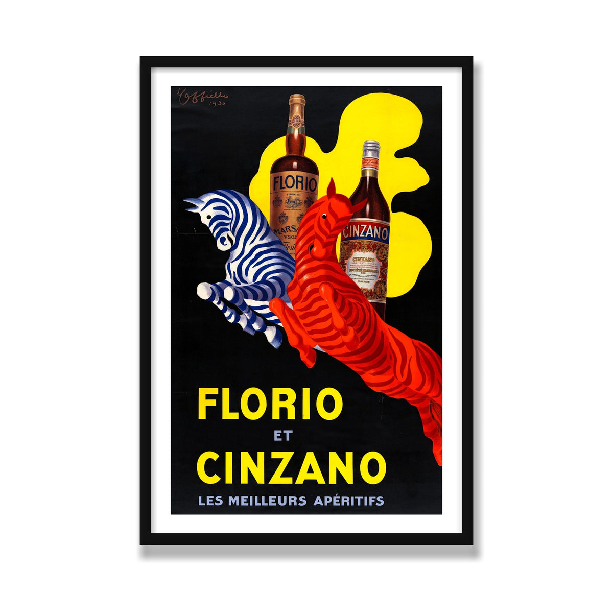 Florio et Cinzano, 24 × 36 in, Black Satin frame