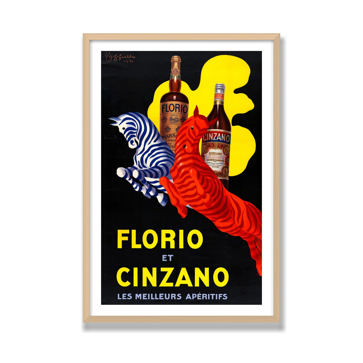 Florio et Cinzano, 24 × 36 in, Natural Oak frame