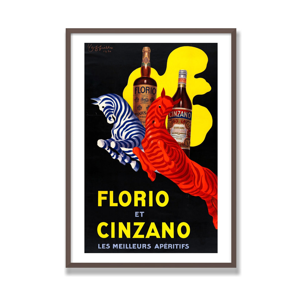 Florio et Cinzano, 28 × 40 in, Walnut frame