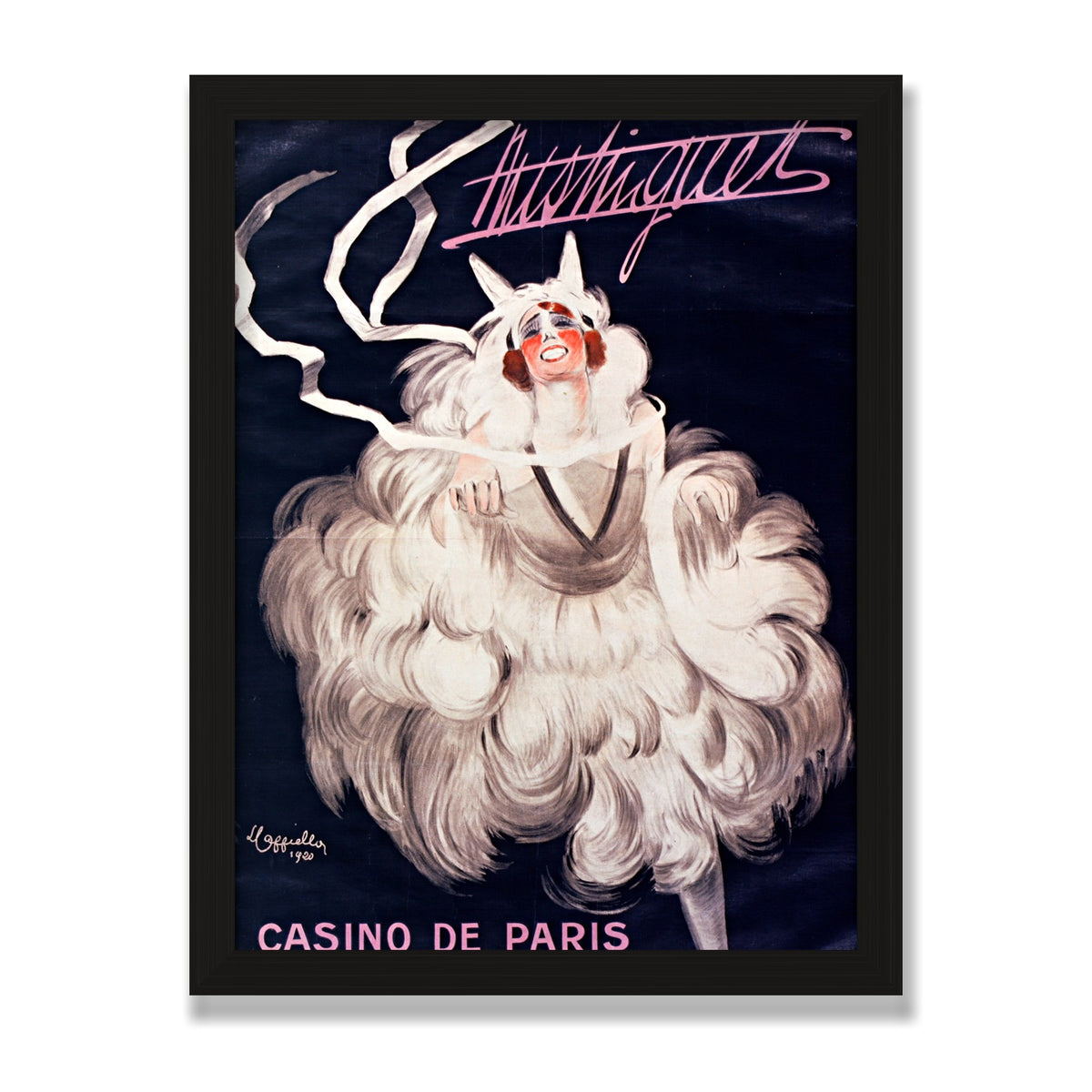 Mistinguett, 12 × 16 in, Black Oak frame