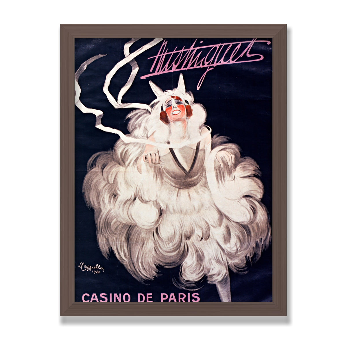 Mistinguett, 12 × 16 in, Walnut frame