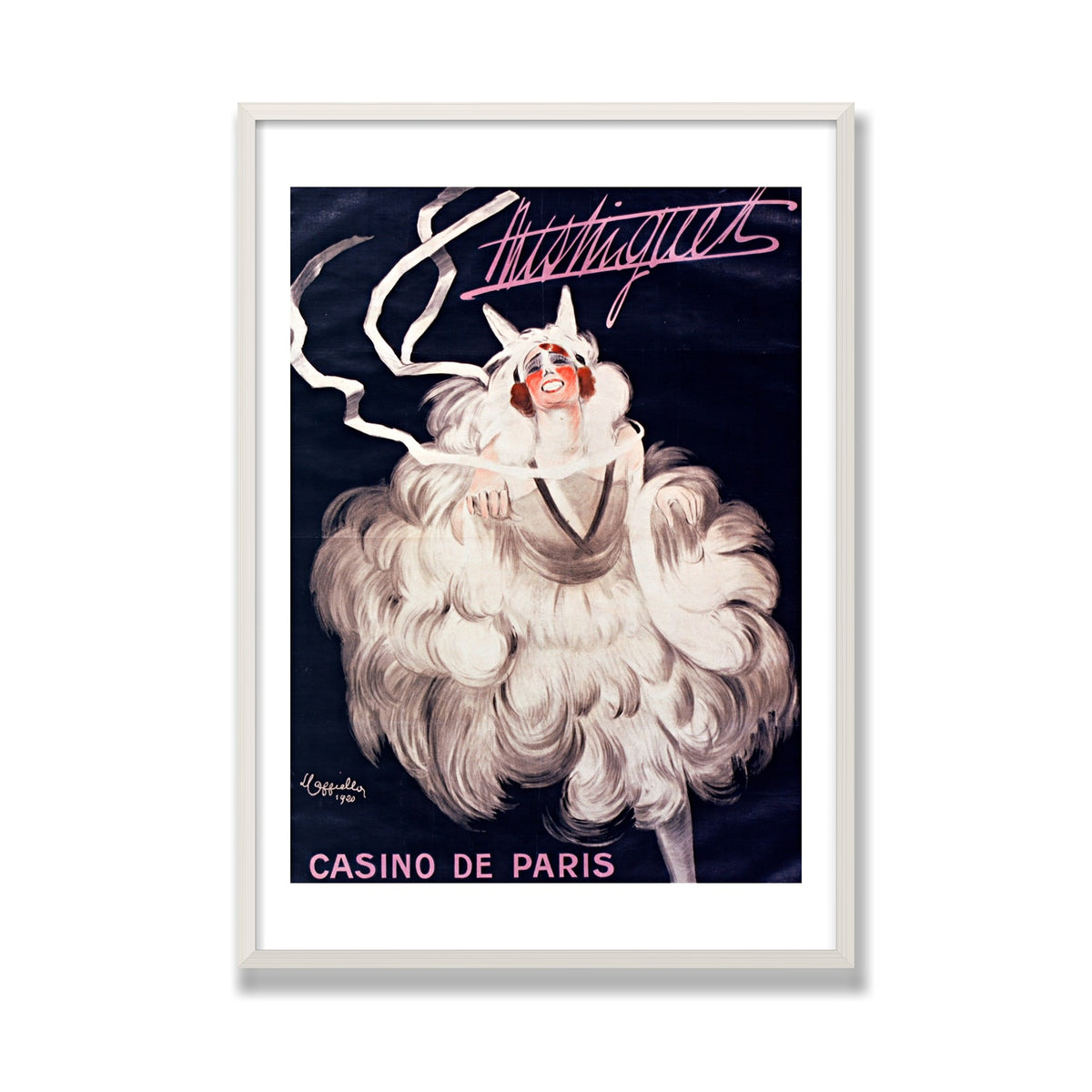 Mistinguett, 28 × 40 in, White Oak frame