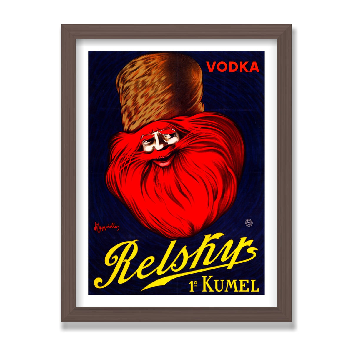 Vodka Relskys, 12 × 16 in, Walnut frame