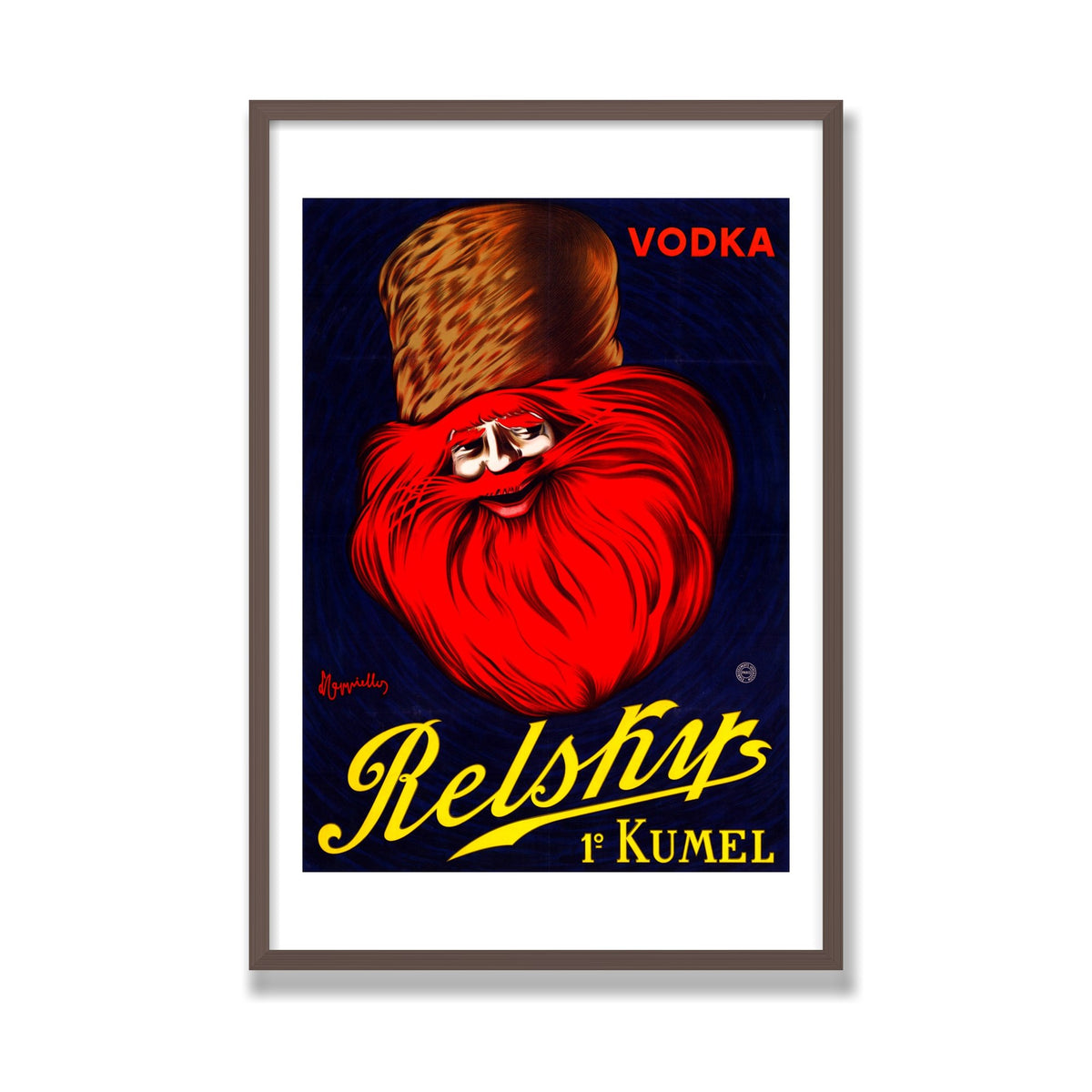 Vodka Relskys, 24 × 36 in, Walnut frame