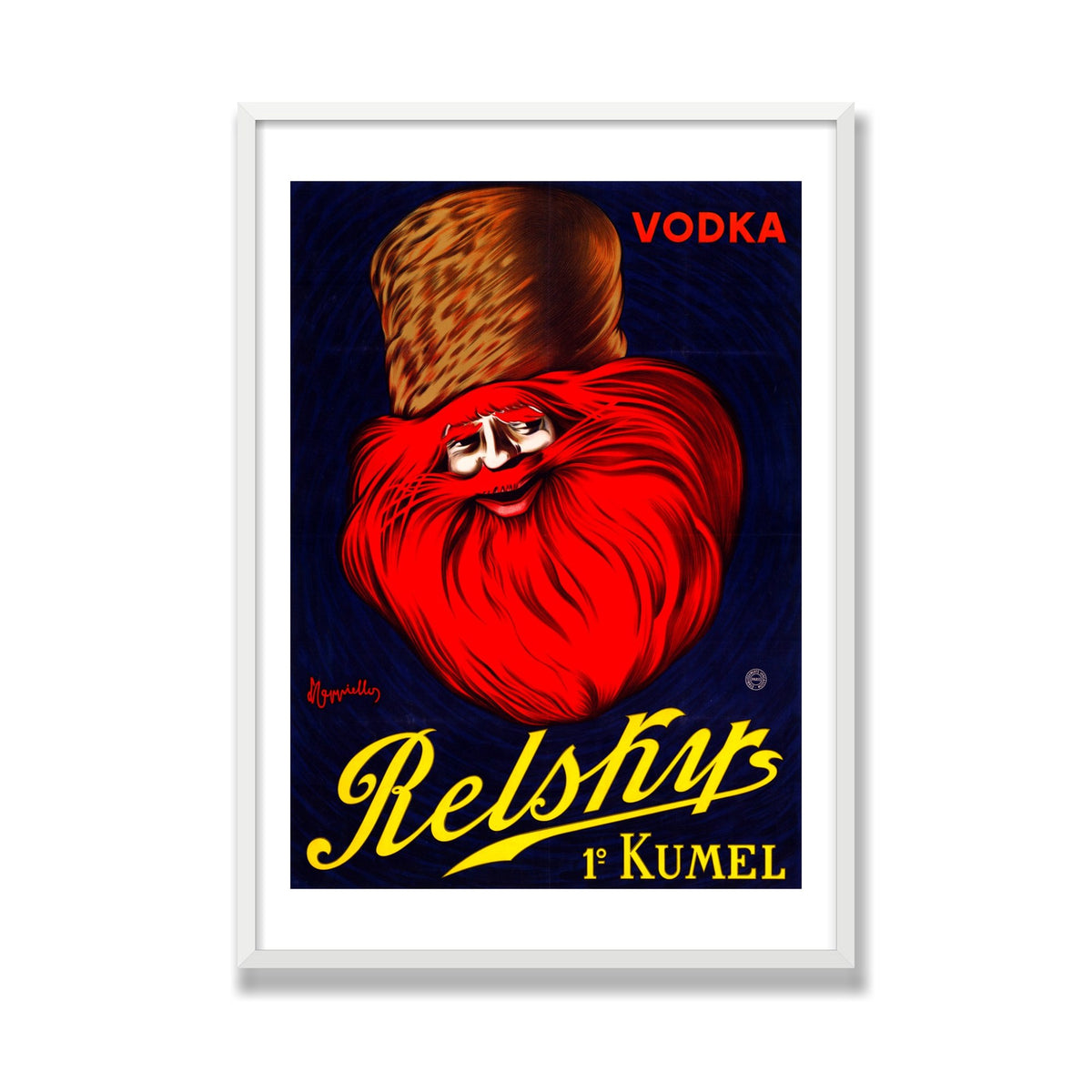 Vodka Relskys, 28 × 40 in, White Satin frame