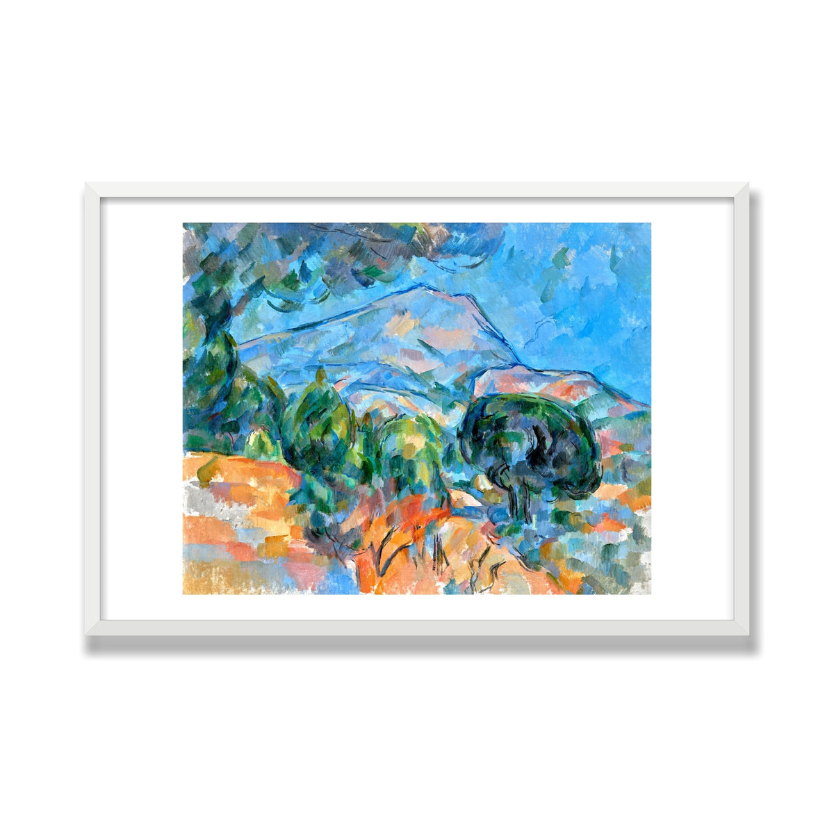 Mont Sainte-Victoire, 24 × 36 in, White Satin frame